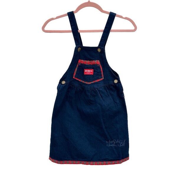 OshKosh b'gosh Vintage 1980's USA Union Made Vestbak Jumper Dress Size 6X - Picture 1 of 7